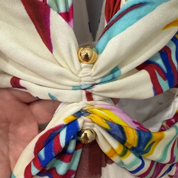 PatBo Size S Flora Print Plunge Maxi with built in bodysuit | Worn Once - Picture 7 of 13